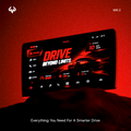 MK-2 Android 13 car infotainment system with a 9-inch HD display showing a red sport interface.